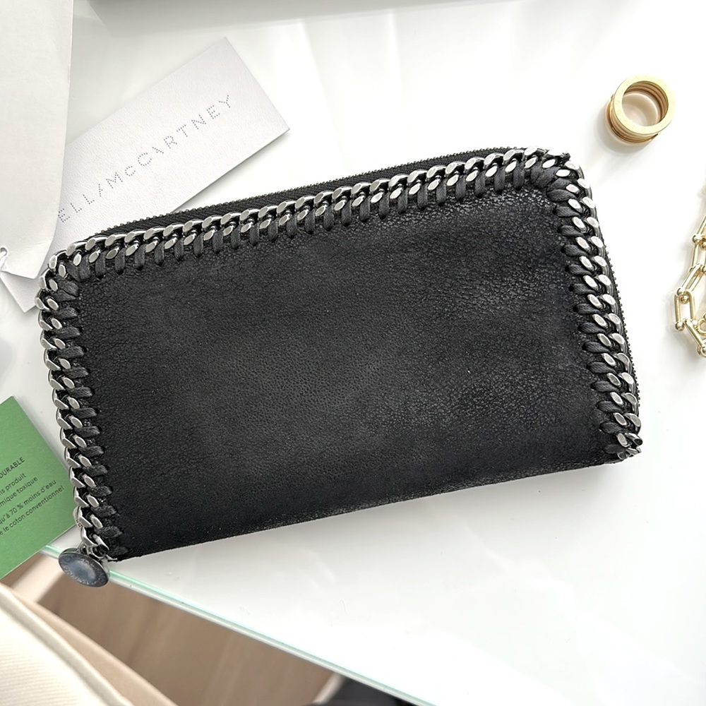Stella McCartney black Clutch size Falabella wallet.